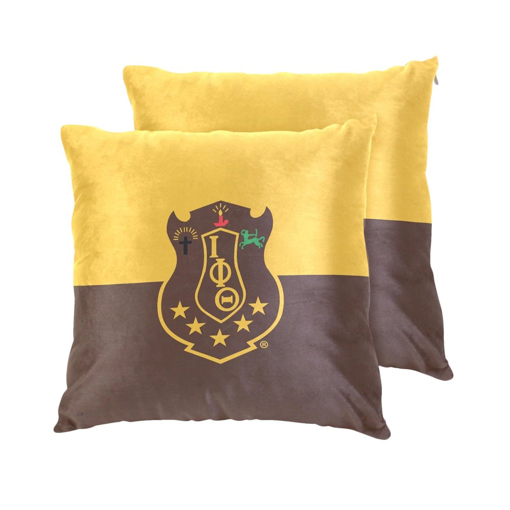 BBGreek Iota Phi Theta Fraternity Paraphernalia - Set of Two Throw Pillow Covers - Classic Shield - Officially Licensed