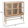 Modern 3-Door Glass Panel Sideboard - Natural Oak view 2
