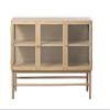Modern 3-Door Glass Panel Sideboard - Natural Oak view 3
