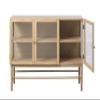 Modern 3-Door Glass Panel Sideboard - Natural Oak view 4