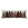 AVOIN colorlife Watercolor Red and Black Buffalo Plaid Christmas Trees Long Lumbar Pillow Cover 14 x 36 Inch, Winter Holiday Long Body Pillow Case for Bed Sofa Bench view 1