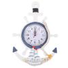 BESPORTBLE Nautical Decor Wall Clock: Anchor Clock Mediterranean Style Wall Clock Beach Sea Theme Nautical Wheel Decor for Bedroom Home Wall Decor view 1