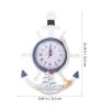 BESPORTBLE Nautical Decor Wall Clock: Anchor Clock Mediterranean Style Wall Clock Beach Sea Theme Nautical Wheel Decor for Bedroom Home Wall Decor view 3
