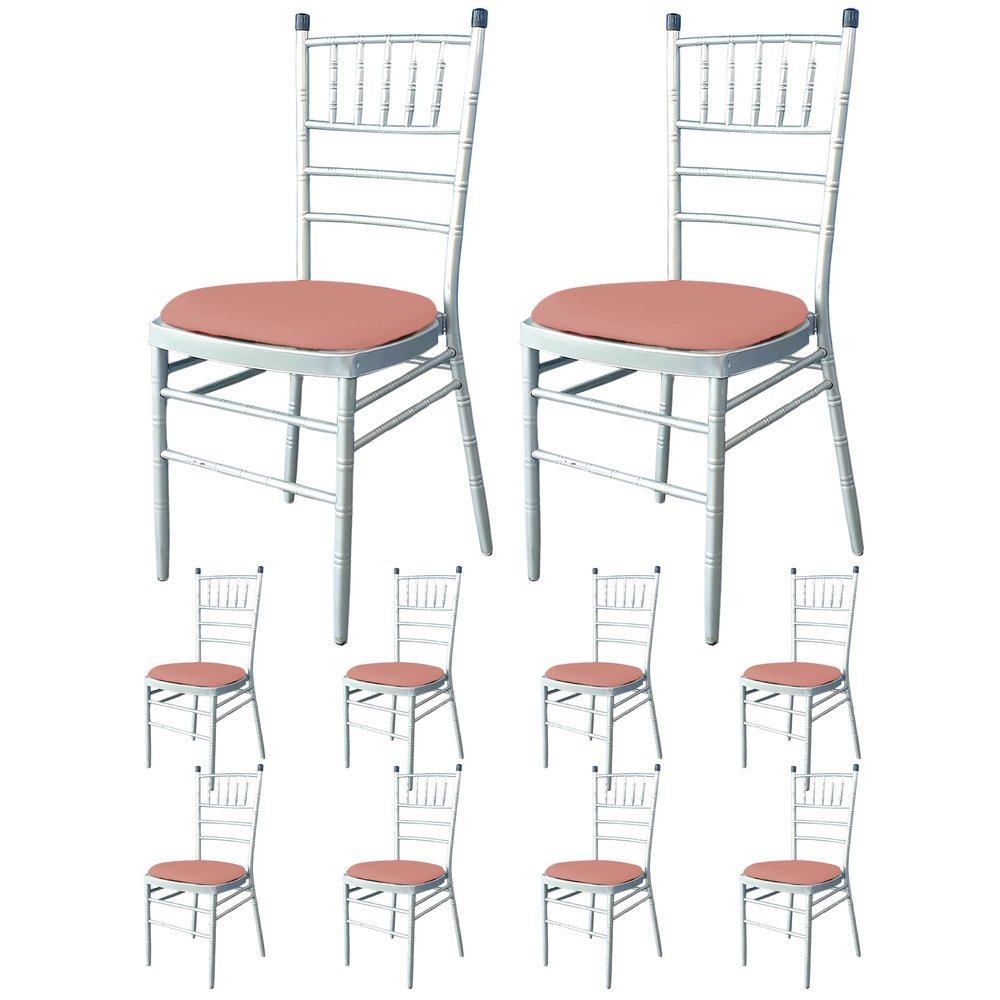 Trimming Shop Spandex Chair Seat Covers Elasticated Removable Washable Stretchable Soft Dining Chair Seat Cushion Protectors Slipcovers for Restaurant, Banquet, Wedding Party, Rose Gold, 20pcs