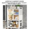 FZYUAN 2/3Tier Over The Toilet Storage Rack with Cabinet Door Multifunctional Bathroom Organizer Over Toilet Shelf Bathroom Tower Shelf Stable Freestanding Toilet Rack Storage Shelves,Black,3 Tier view 4