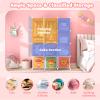 Costzon Kids Closet, Cartoon DIY Modular Dresser Storage Organizer with 12 Cubes & 2 Clothes Hanging Rack, Portable Armoire for Baby Toddlers, Kids Wardrobe for Bedroom Nursery (Pink) view 4