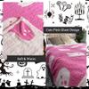 iBedding Cute Halloween Pink Ghost Blanket Room Decor Aesthetic Blankets for Couch Bed Sofa Reversible Plush Super Soft Throw Blanket for All Seasons,Double Print,60"x80" view 3