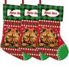 MALIHONG 3 Pack Personalized Merry Christmas Cat Stockings Persian Cat Christmas Tree Hanging Stocking Green Buffalo Plaid Snowflake Xmas Holiday for Cat Lovers Gift 14.4 Inch view 1