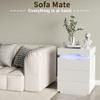 YESHOMY Nightstand with LED Light and Charging Station, Endtable with 3 Drawers, Bedside Table with Large Capacity, for Bedroom, 27.5" Height, White view 4