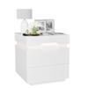 YESHOMY Nightstand with LED Light and Charging Station, Endtable with 2 Drawers, Bedside Table with Large Capacity, for Bedroom, 21.2" Height, White view 1
