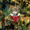Personalized Norwegian Forest Cat Ornament, Custom Pet Name Ornament, Flat 2D Printed Acrylic Hanging, Santa & Cat, Christmas Decoration, Pet Loss & Birthday Gifts view 2
