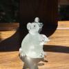DECRZPB Handmade Glass White Rat Figurine Blown Crystal Glass Glaze Paperweights Gift for Christmas Home Decor Table Ornament view 1