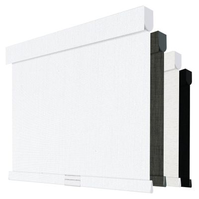 Boolegon Cordless Blackout Roller Shades for Windows, Free-Stop Linen Shades with Valance, Thermal Insulated Fabric, UV Protection Roller Blinds for Home, Office (White, 22" W x 72" H)