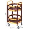 Utility Cart Organizer Service Cart 2-Tier Metal Serving Wine Cart/Kitchen Tool Cart Trolley/Gold Living Room Storage Shelf/Tea Coffee Drink Home Bar Hotel Restaurant Cart ( Color : Walnut Color ) view 2