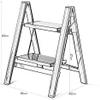 Step Stools,Step Ladder, 2 Step Aluminium Folding Ladder, Oversized Pedals, Portable Slim Step Stool, Safety Household Ladder Stepladder (Color : Black) view 2