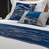 CATPAN Luxury Bed Runner & ScarvesLandscape Jacquard Design Bed Runner,Elegant Bedding, Bed Room Decorative and Hotel Wedding Room GuestroomBlue (Waist Pillowcase11.8x19.7in, Blue) view 4