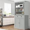 KIGOTY 72" Tall Kitchen Pantry Cabinet with Drawer and 4 Adjustable Shelves, Freestanding Pantry Storage Cabinets, Wood Cupboard Pantry Cabinet for Kitchen, Dining Room, Living Room, Grey view 2
