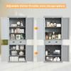 KIGOTY 72" Tall Kitchen Pantry Cabinet with Drawer and 4 Adjustable Shelves, Freestanding Pantry Storage Cabinets, Wood Cupboard Pantry Cabinet for Kitchen, Dining Room, Living Room, Grey view 4