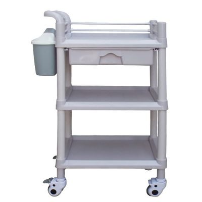 BABYCE Multi-Function Storage Trolley Organizer Cart 2/3 Shelf Beauty Salon Spa Rolling Trolley Cart for Medical, Lab Instrument, Cosmetics & Make-up, Gray (Color : 3 Tier)