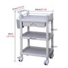 BABYCE Multi-Function Storage Trolley Organizer Cart 2/3 Shelf Beauty Salon Spa Rolling Trolley Cart for Medical, Lab Instrument, Cosmetics & Make-up, Gray (Color : 3 Tier) view 3