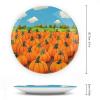 Thanksgiving Decorative Plates for Home Decor, Pumpkin Field Abstract Painting Decor Tray for Table Display, Ceramic Dinner Plate W/Stand, Living Room Dining Room Decor, Housewarming Gifts, 8 Inch view 2
