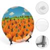 Thanksgiving Decorative Plates for Home Decor, Pumpkin Field Abstract Painting Decor Tray for Table Display, Ceramic Dinner Plate W/Stand, Living Room Dining Room Decor, Housewarming Gifts, 8 Inch view 4