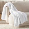 Bedsure GentleSoft White Fleece Blanket for Couch - Cozy Soft Blankets for Women, Cute Small Throws for Girls, Bright White, 50x70 Inches view 2