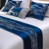 CATPAN Luxury Bed Runner & ScarvesLandscape Jacquard Design Bed Runner,Elegant Bedding, Bed Room Decorative and Hotel Wedding Room GuestroomBlue (Pillowcase17.7x17.7in, Blue) view 1