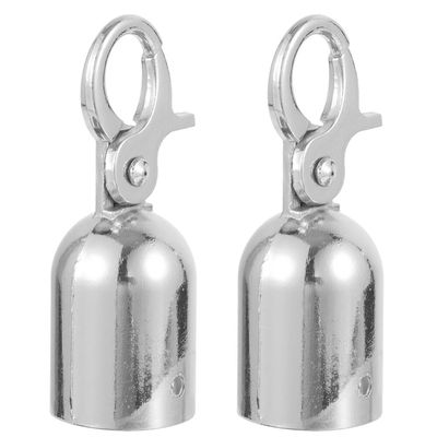 Angoily 2pcs Stainless Steel Rope End Stoppers Snap Hook Decking Rope Fittings for Outdoor Spaces Easy Installation Heavy Duty Design for Concierge Railings and
