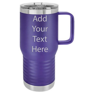 Customized Polar Camel 20 oz. Vacuum Insulated Travel Mug with Slider Lid Personalized With Your Text (Purple)