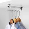 JIAHESHYP Wardrobe Clothes Rail, Wardrobe Chrome Pull Out Retractable Wardrobe Clothes Hanger Rail Towel Coat Racks Closet Rod, Extending Rail, Clothes Storage Rack (Size : 50cm) view 2