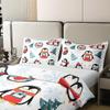 Cartoon Penguin Duvet Cover Set 100% Organic Cotton King Size Christmas Tree Comforter Cover with 2 Pillowcases Winter Snowflake Happy Xmas Theme Bedding Set for Bedroom Dcor,3 Pcs view 4
