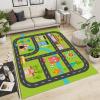 Child Educational Learn Road Traffic Area Rugs, City Life Educational Traffic Easy Clean Rug, Soft Non-Skid Carpet Throw Rug for Kids Teen Girls Boys Bedroom Living Room Bathroom Classroom 5ftx8ft view 1