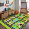 Child Educational Learn Road Traffic Area Rugs, City Life Educational Traffic Easy Clean Rug, Soft Non-Skid Carpet Throw Rug for Kids Teen Girls Boys Bedroom Living Room Bathroom Classroom 5ftx8ft view 3