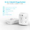 Surge Protector Outlet Extender, VINTAR 6 Outlet Splitter with 3 USB Charging Ports (2 USB C Ports), 900J Multi Plug Outlet Power Strip, 3-Sided USB Wall Charger for Home Office Dorm Room Essentials view 2