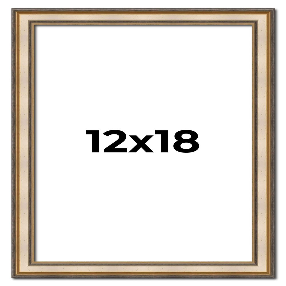 12x18 Frame Silver Solid Wood Picture Frame Width 1.25 Inches | Interior Frame Depth 0.375 Inches | Frey Traditional Photo Frame Complete with UV Acrylic, Foam Board Backing & Hanging Hardware