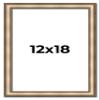 12x18 Frame Silver Solid Wood Picture Frame Width 1.25 Inches | Interior Frame Depth 0.375 Inches | Frey Traditional Photo Frame Complete with UV Acrylic, Foam Board Backing & Hanging Hardware view 1