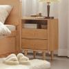 Modern Solid Wood nightstands, 2 Drawer Night Stands for Bedrooms, Bedside Tables with Open Compartment, Small Night Table, Wood Bed Side Table for Bedroom (40x35x55cm) view 1