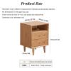 Modern Solid Wood nightstands, 2 Drawer Night Stands for Bedrooms, Bedside Tables with Open Compartment, Small Night Table, Wood Bed Side Table for Bedroom (40x35x55cm) view 2