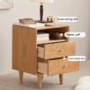 Modern Solid Wood nightstands, 2 Drawer Night Stands for Bedrooms, Bedside Tables with Open Compartment, Small Night Table, Wood Bed Side Table for Bedroom (40x35x55cm) view 3
