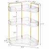 Cididu 3 Tiers Corner Bathroom Counter Organizer, Clear Countertop Shelf Storage Rack, Cosmetic Perfume Tray Standing Holder with Gold Metal Pole, Skincare Sink Organizer for Vanity Kitchen view 2