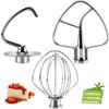 Stainless Steel Kitchen Mixer Accessories K45DH Coated Dough Hook&Kitchen Mixer Attachments K45b Coated Flat Beater&K45WW Wire Whip Compatible for 4.5 QT Tilt-Head Stand Mixer-MIFLUS view 1