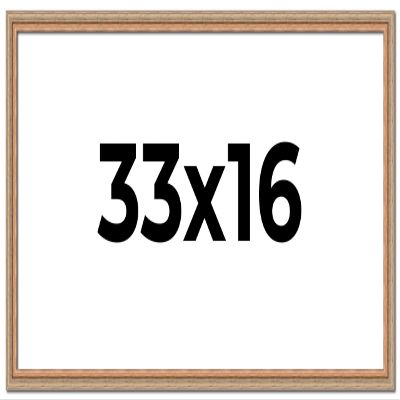 CustomPictureFrames.com 33x16 Frame Brown 60's Wooden Cabinet Solid Wood Picture Frame | 1 Inch Moulding Width | Complete with UV Acrylic Plexiglass, Foam Board Backing & Hanging Hardware