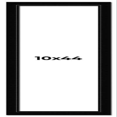 10x44 Frame Piano Black Solid Wood Picture Frame | 1.625 Inch Moulding Width | 0.6875 Inch Rabbet Depth | Complete with UV Acrylic Plexiglass, Foam Board Backing & Hanging Hardware