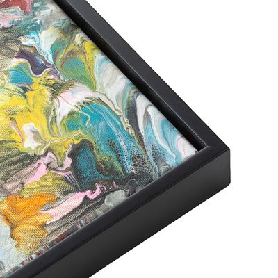 10x16 Canvas Frame Black Solid Wood Floater Frame Width 1.5 Inches | Interior Frame Depth 0.875 Inches | Austin Contemporary Canvas Frame Complete with Canvas Clips & Hanging Hardware