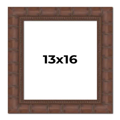 13x16 Frame Brown Bamboo Solid Pine Wood Tones Solid Wood Picture Frame Width 2.75 Inches | Interior Depth 0.625 Inches | Rhodes Frame | Complete with UV Acrylic, Foam Board Backing & Hanging Hardware