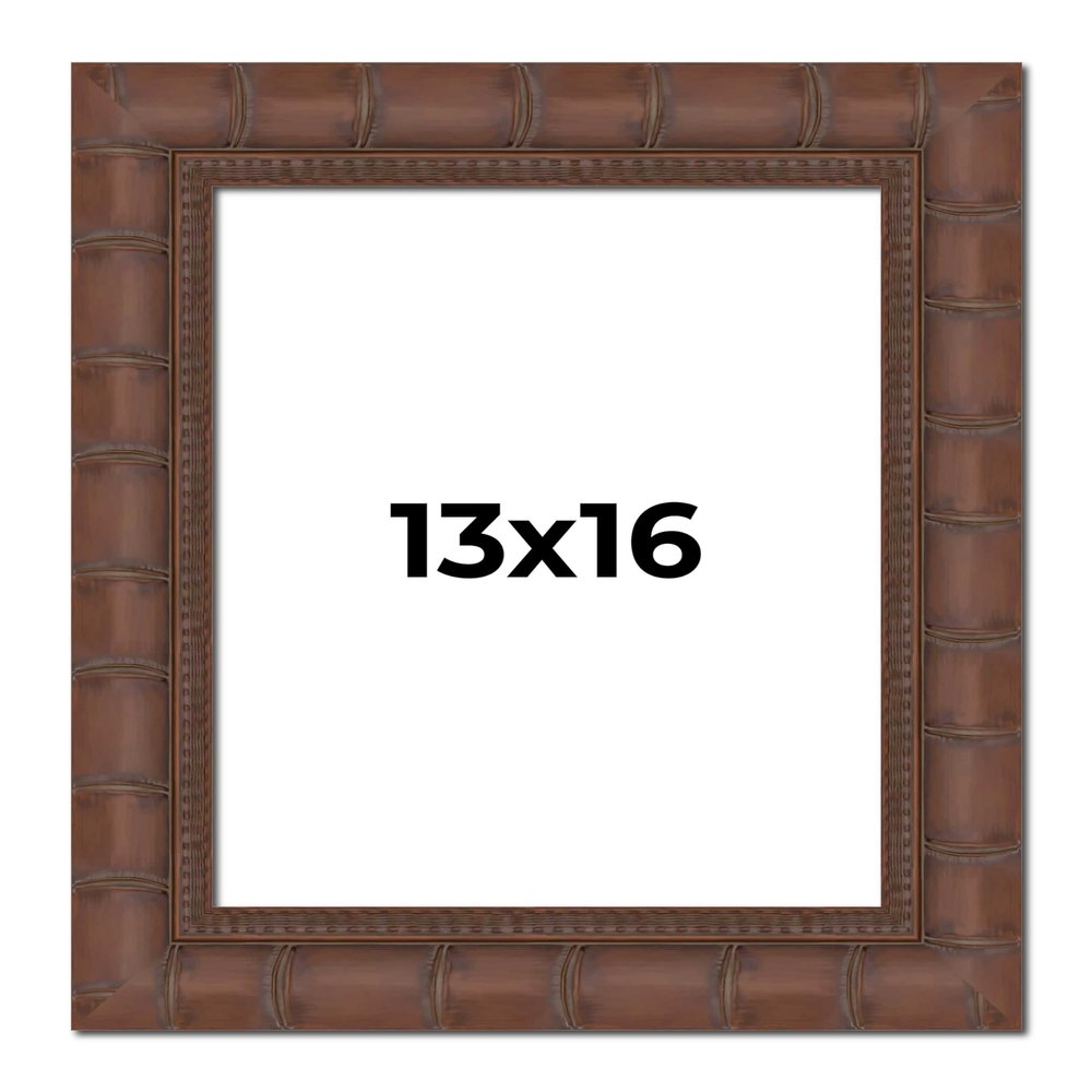 13x16 Frame Brown Bamboo Solid Pine Wood Tones Solid Wood Picture Frame Width 2.75 Inches | Interior Depth 0.625 Inches | Rhodes Frame | Complete with UV Acrylic, Foam Board Backing & Hanging Hardware