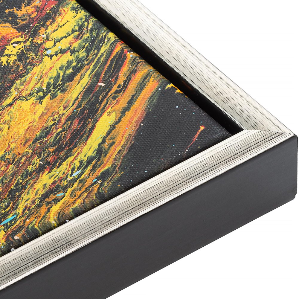 11x15 Canvas Floater Frame Silver Solid Wood Frame Width 1.75 Inches | Interior Frame Depth 1 5/8 Inches | Lumina Contemporary Canvas Frame Complete with Canvas Clips & Hanging Hardware