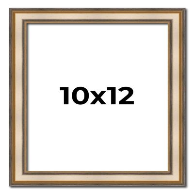 10x12 Frame Silver Solid Wood Picture Frame Width 1.25 Inches | Interior Frame Depth 0.375 Inches | Frey Traditional Photo Frame Complete with UV Acrylic, Foam Board Backing & Hanging Hardware