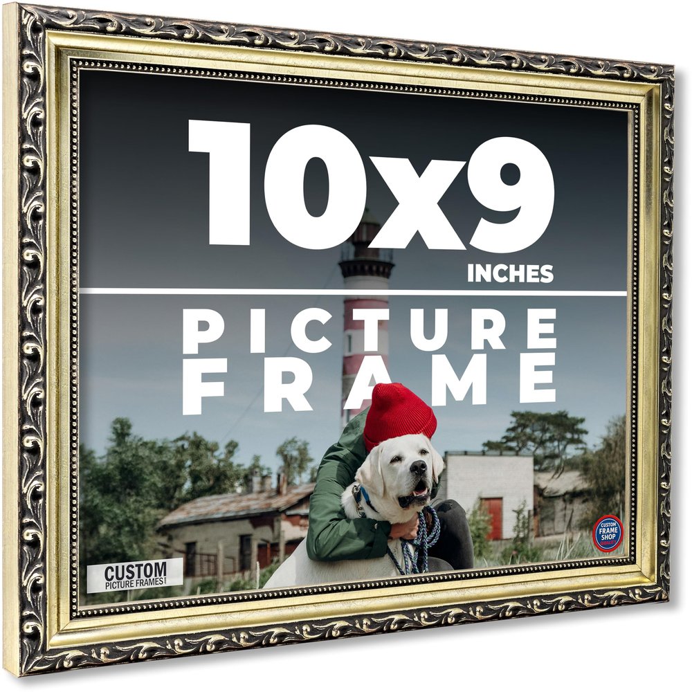 10x9 Frame Ornate Silver Solid Wood Picture Frame Width 1.125 Inches | Interior Depth 0.375 Inches | Willrick Traditional Frame with UV Acrylic Plexiglass, Foam Board Backing & Hanging Hardware